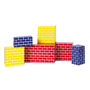 différents briques de carton en couleurs